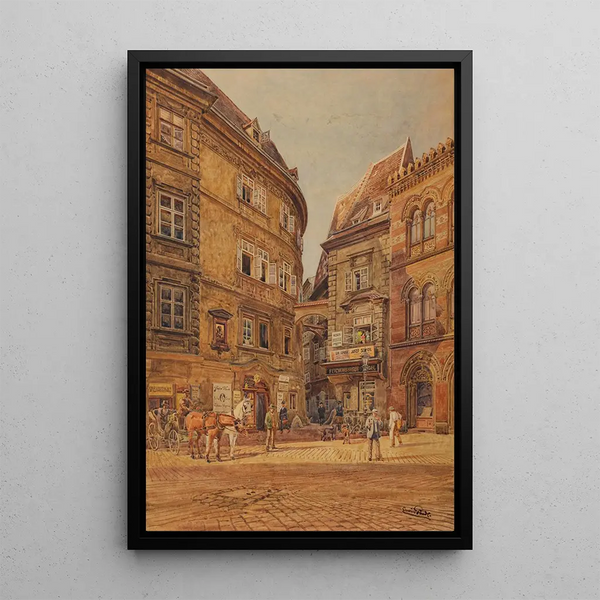 Griechenbeisl et église grecque - Erwin Pendl — framed artwork on a wall