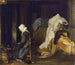 Interior painting with woman cooking - Esaias Boursse — artwork view
