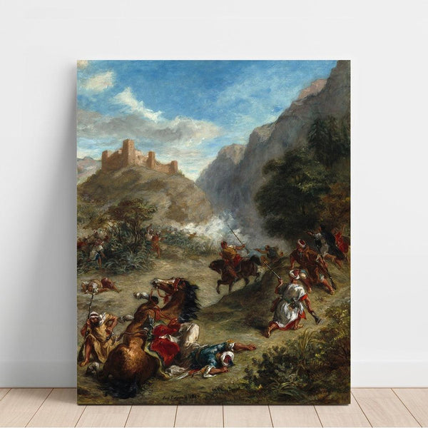 Reproduction of the painting Escarmouches arabes dans les montagnes - Eugène Delacroix