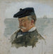 Sketch of a portrait of Adolf von Becker the painter - Albert Edelfelt — artwork view