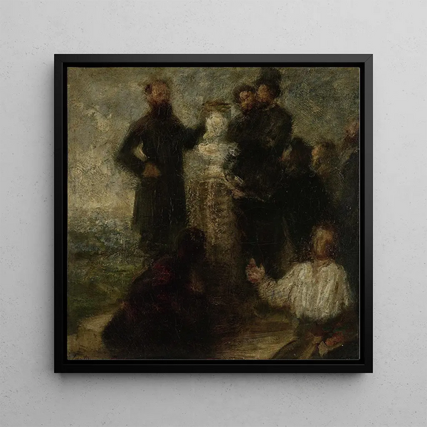 Sketch for the Homage to Delacroix - Henri Fantin-Latour — framed artwork on a wall