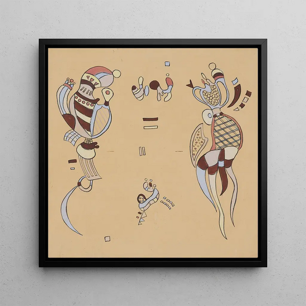 Sketch for fabric or project for a chair - Wassily Kandinsky — framed artwork on a wall