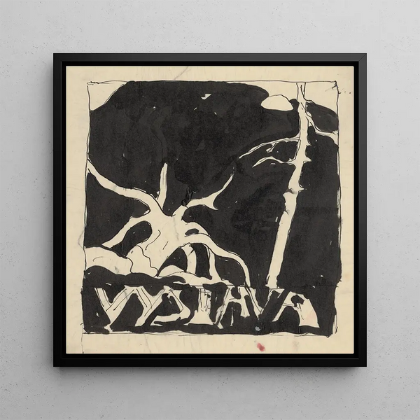 Sketch for an exhibition poster - Zolo Palugyay — framed artwork on a wall