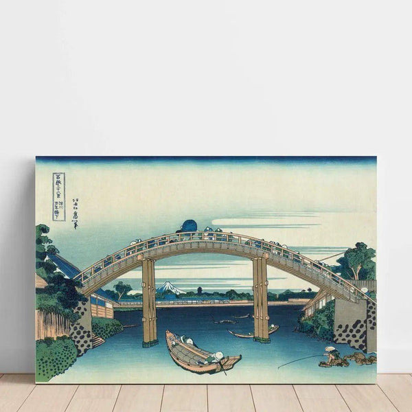 Reproduction of the painting Estampe - Sous le pont Mannen à Fukagaw - Katsushika Hokusai