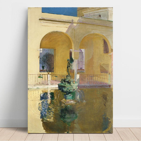 Reproduction of the painting V Estanque de Charles V, Alcázar, Seville - Joaquín Sorolla