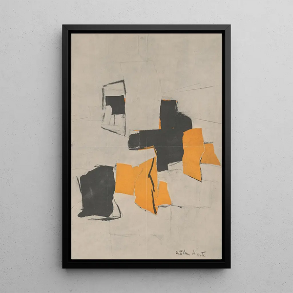 Exhibition - Esteban Vicente — framed artwork on a wall