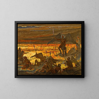 Satan awakening his legions - Estella Canziani — framed artwork on a wall