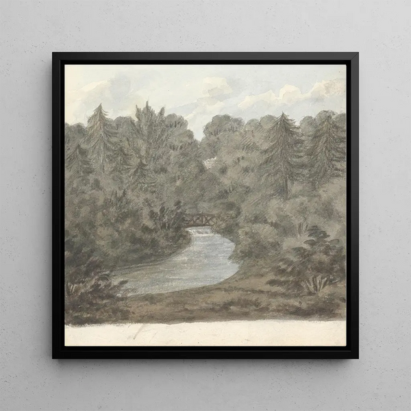 Pond with Thorns at Sezincote - Anne Rushout — framed artwork on a wall