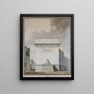 Project of fountain at Pointe Saint - Eustache - Étienne - Louis Boullée — framed artwork on a wall