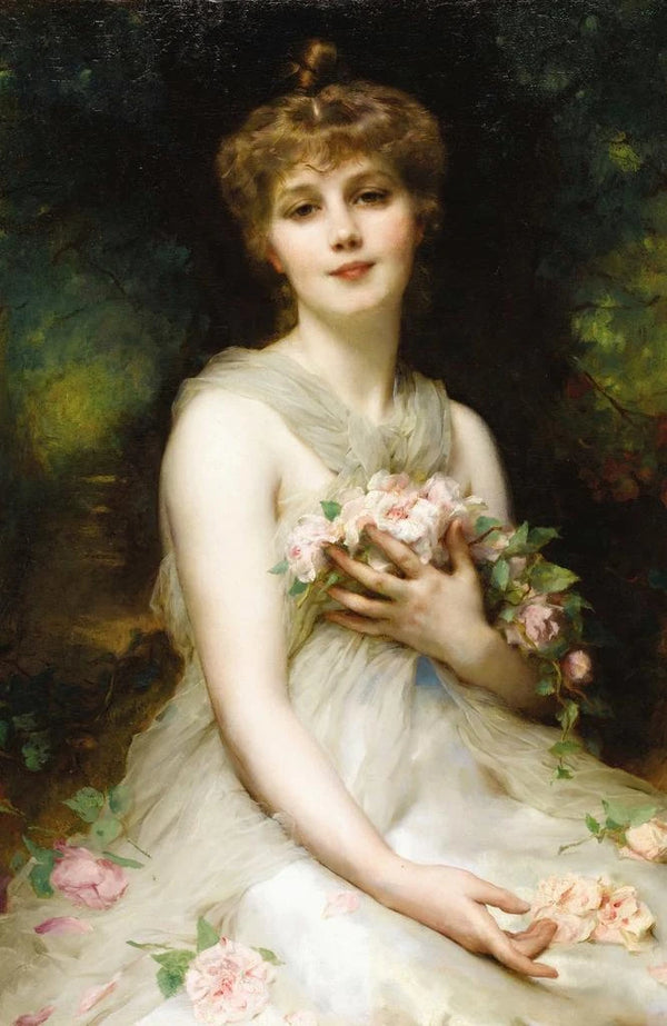 Young woman - Étienne Adolphe Piot — framed artwork on a wall