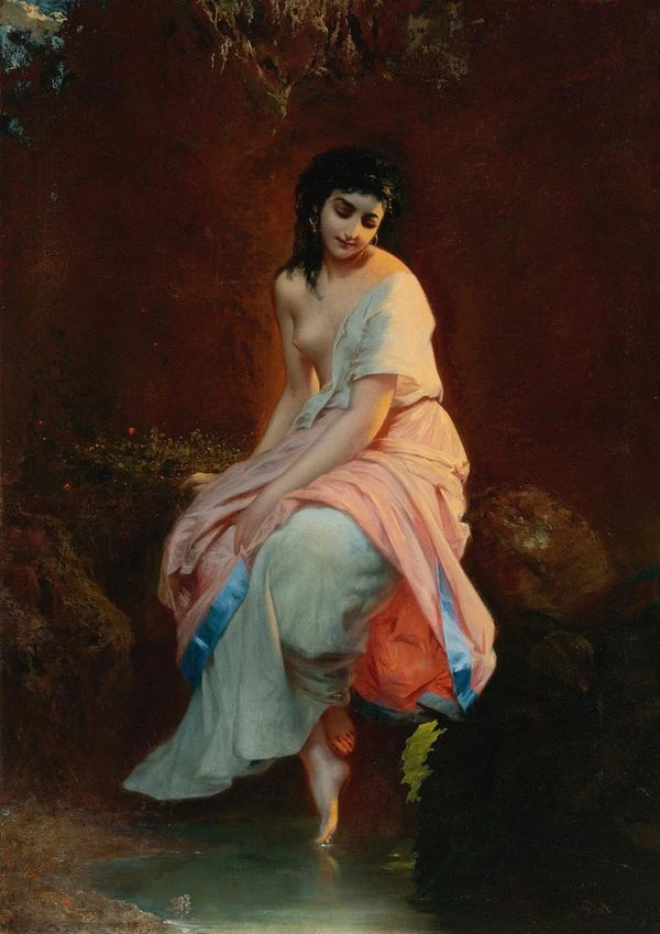 La Baigneuse - Étienne Adolphe Piot — framed artwork on a wall