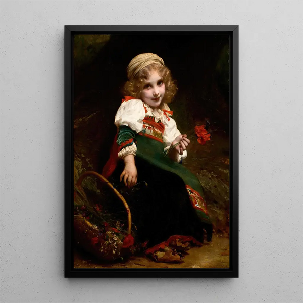 La Petite Cueilleuse de fleurs - Étienne Adolphe Piot — framed artwork on a wall
