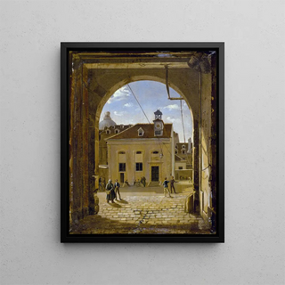 La cour du collège Sainte-Barbe rue de Reims - Étienne Bouhot — framed artwork on a wall