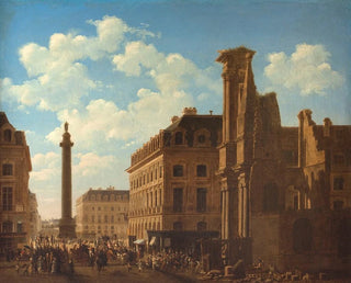 La place Vendôme and the rue de Castiglione with the ruins of the church of the Feuillants - Étienne Bouhot — artwork view