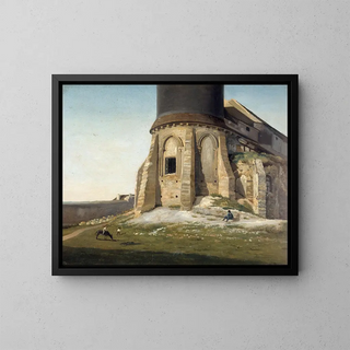 L'église de Montmartre with the Chappe telegraph tower - Étienne Bouhot — framed artwork on a wall