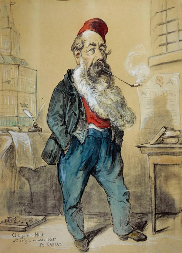 Portrait painting of Jules Miot 1810-1883 politician - Étienne Carjat — framed artwork on a wall