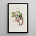 Flore d'Amérique drawn from nature on site Pl032 - Étienne Denisse — framed artwork on a wall