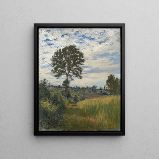 Landscape with a Large Tree - Étienne Moreau-Nélaton — framed artwork on a wall