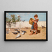 Nourrir les pigeons - Ettore De Maria Bergler — framed artwork on a wall