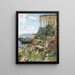 Coastal motif painting - Ettore De Maria Bergler — framed artwork on a wall