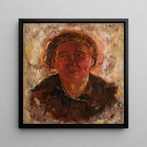 Study of a Woman in a Dark Dress - Tadeusz Makowski — framed artwork on a wall