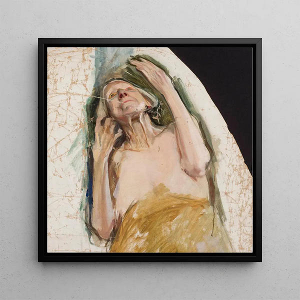 Study of an old woman - Konrad Krzyanowski — framed artwork on a wall