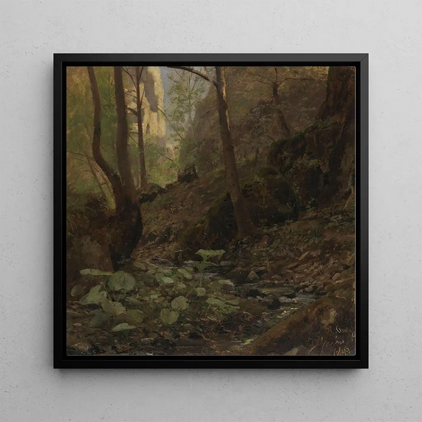 Forest Study - Hans Gude — framed artwork on a wall