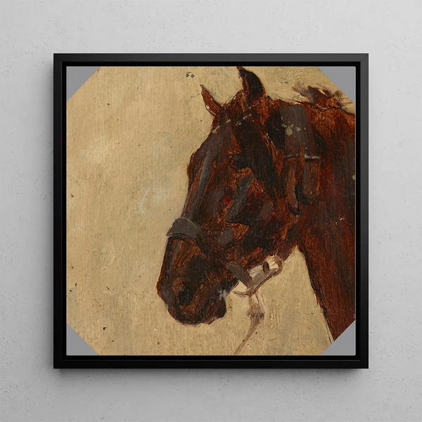 Study of the Horse's Head - Maksymilian Gierymski — framed artwork on a wall