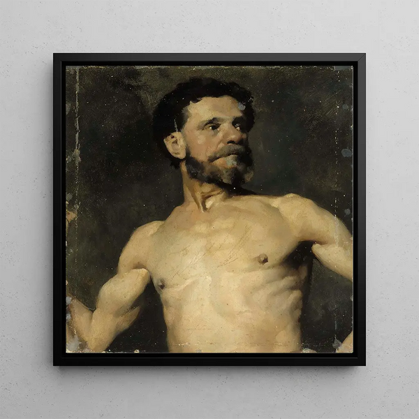Study of a male model - Albert Edelfelt — framed artwork on a wall