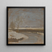 Winter Landscape Study with a River - Karol Pongrcz — framed artwork on a wall