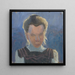 Study of a Girl's Head on a Blue Background - Frida Konstantin — framed artwork on a wall