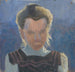 Study of a Girl's Head on a Blue Background - Frida Konstantin — artwork view