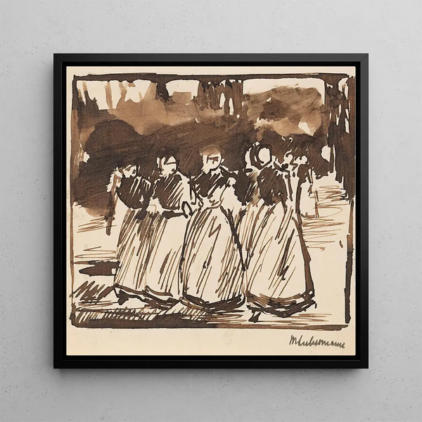 Study for a Sunday Afternoon in Laren - Max Liebermann — framed artwork on a wall