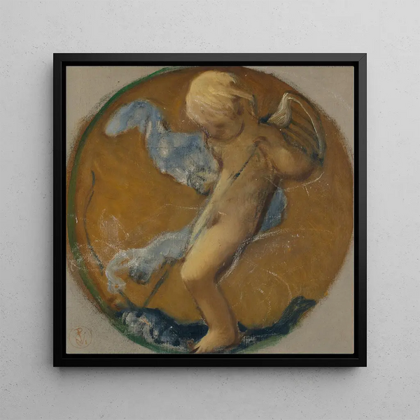 Study for a Medallion with Putto - Pierre — framed artwork on a wall