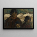 Woman and children at the port - Eugeen Van Mieghem — framed artwork on a wall