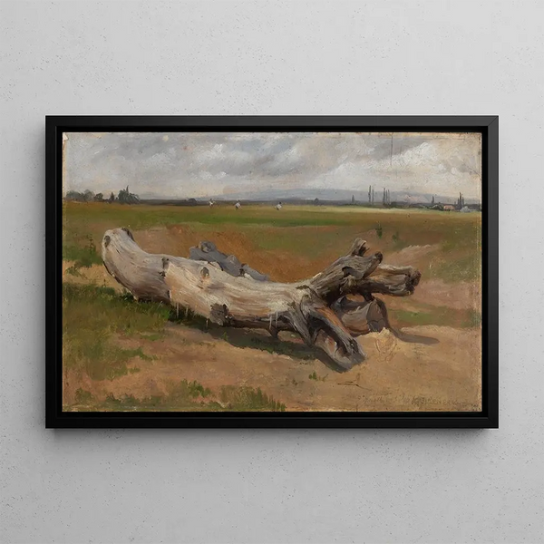 Trunk of a tree at the brickworks - Eugen Bracht — framed artwork on a wall