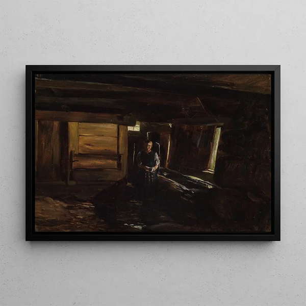 Fontaine dans la Maison Thomas à Bernau - Eugen Bracht — framed artwork on a wall