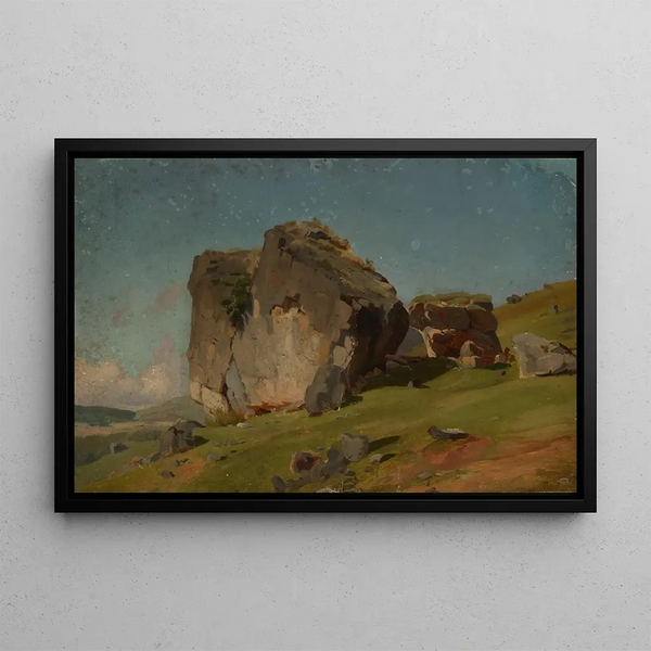 Study of Rocks - Eugen Bracht — framed artwork on a wall