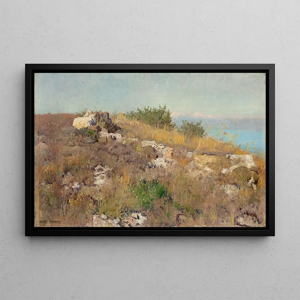 Study of the Mediterranean - Eugen Bracht — framed artwork on a wall