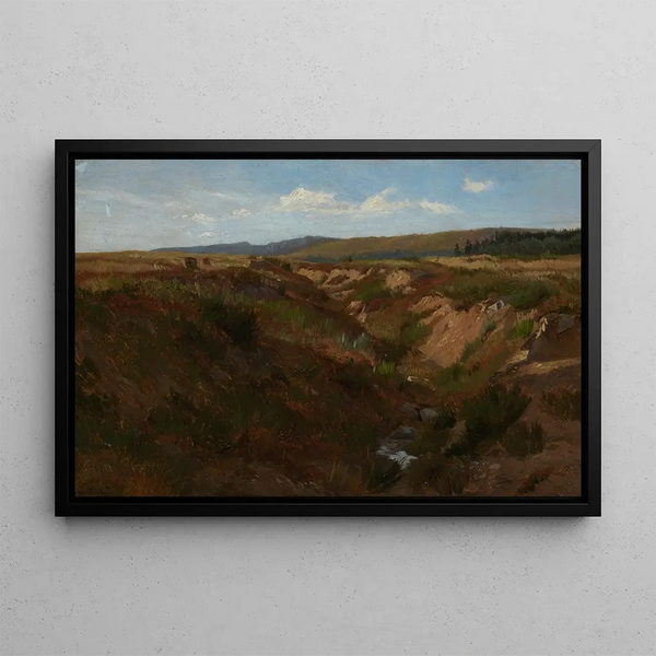 Heather in the Soonwald - Eugen Bracht — framed artwork on a wall