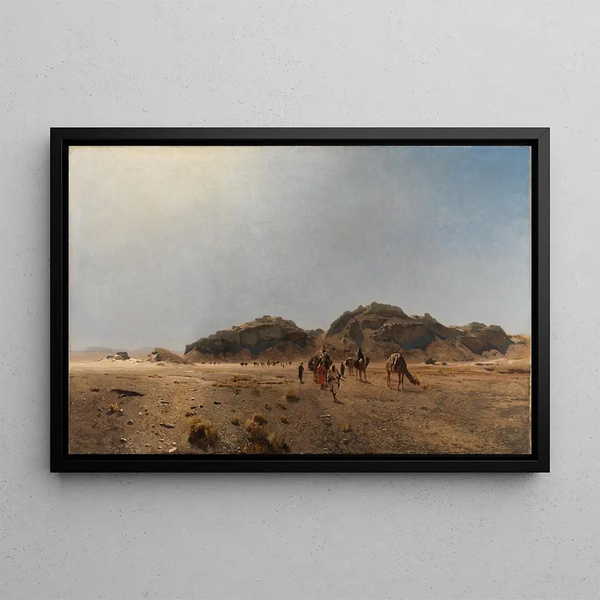 in the Araba Desert - Eugen Bracht — framed artwork on a wall