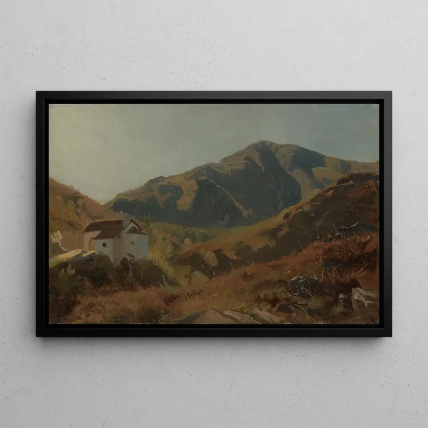 Chapel in Tessin - Eugen Bracht — framed artwork on a wall