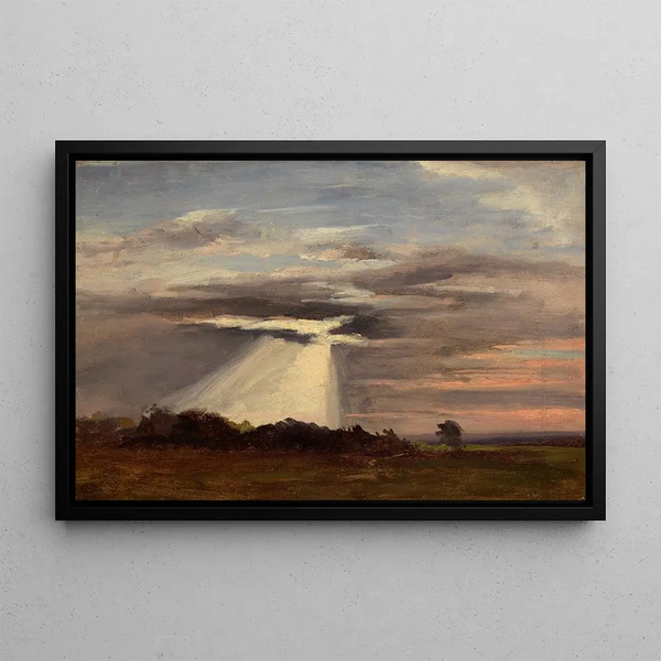 Landscape Painting at Twilight - Eugen Bracht — framed artwork on a wall