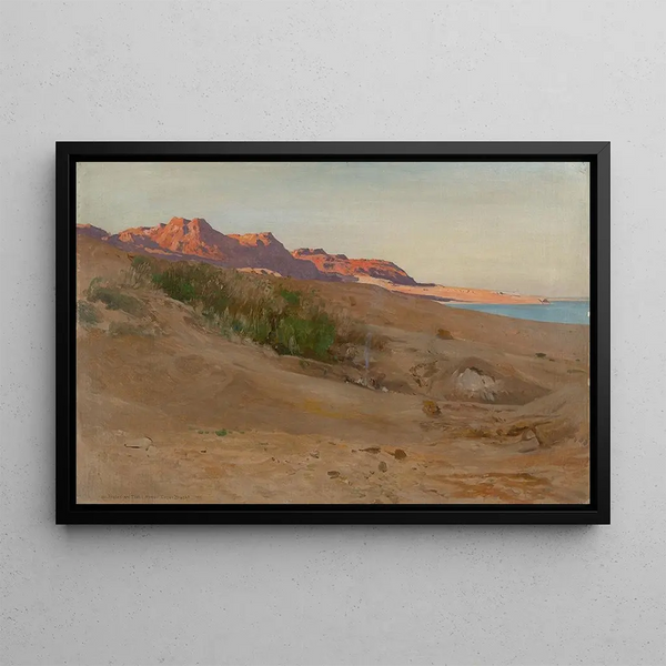 UmBaghek sur la mer Morte - Eugen Bracht — framed artwork on a wall