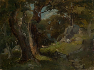 Forest Glade Painting with Horses - Eugen Bracht — artwork view