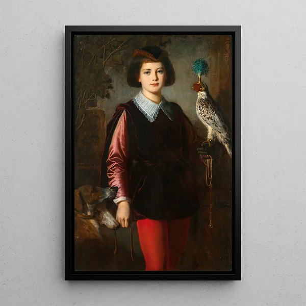 A young falconer - Eugen Felix — framed artwork on a wall