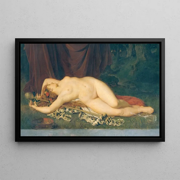 Bacchante endormie - Eugen Felix — framed artwork on a wall
