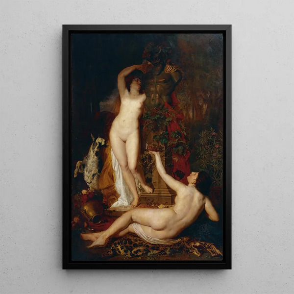 Deux bacchantes - Eugen Felix — framed artwork on a wall