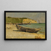Boats on the Shore - Eugen Gustav Dücker — framed artwork on a wall