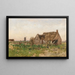 Houses with Windmill - Eugen Jettel — framed artwork on a wall